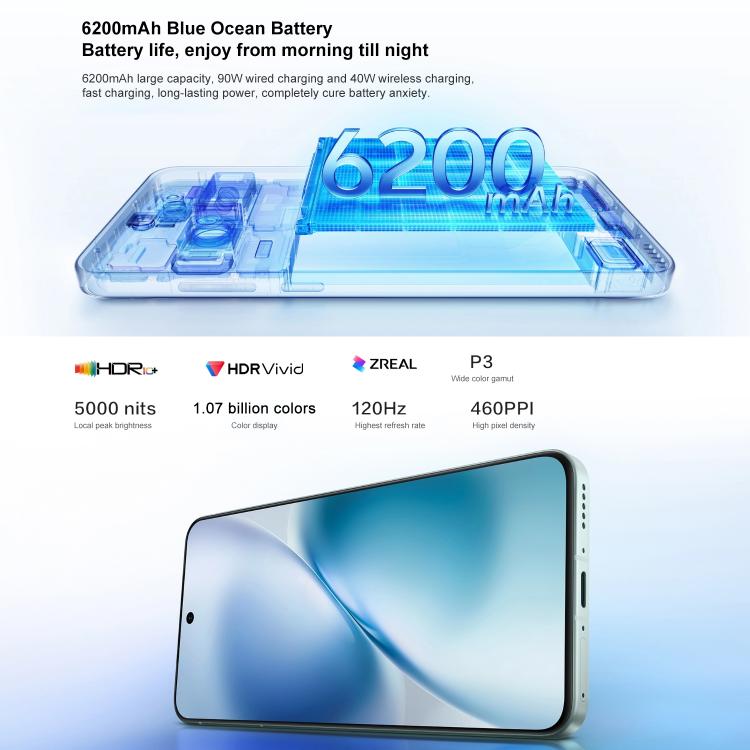 vivo X200s, 16GB+1TB, Face ID / 3D Ultrasonic Fingerprint, 6.67 inch OriginOS 5 / Android 15 Dimensity 9400+ Octa Core, OTG, NFC, Network: 5G, Support Google Play, 16GB+1TB