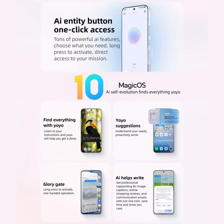Honor 500, 16GB+512GB, Screen Fingerprint, 6.55 inch MagicOS 10.0 / Android 16 Snapdragon 8s Gen 4 Octa Core, Network: 5G, NFC, OTG, Honor 500, 16GB+512GB