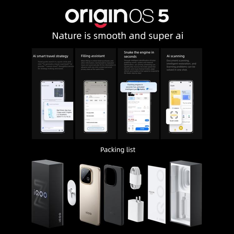 vivo iQOO Z10 Turbo+, 16GB+512GB, Screen Fingerprint, 6.78 inch Android 15 OriginOS 5 Snapdragon 8 Elite Octa Core, OTG, NFC, Network: 5G, Support Google Play, 16GB+512GB