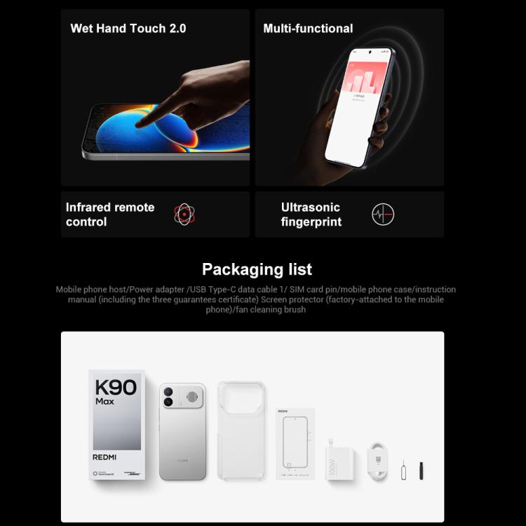 Xiaomi Redmi K90 Max, 16GB+256GB, 6.83 inch Xiaomi HyperOS 3 Dimensity 9500 Octa Core, NFC, Network: 5G, 16GB+256GB