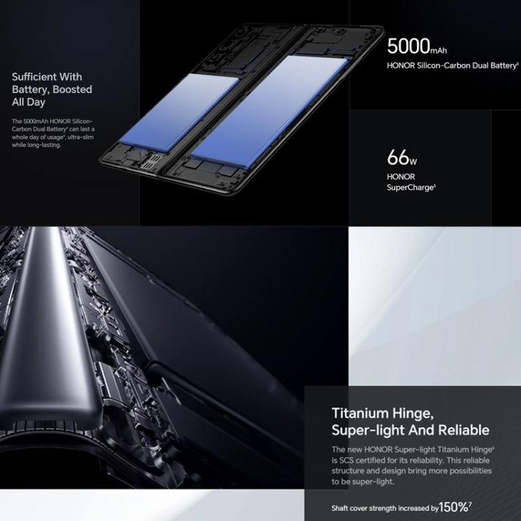 Honor Magic V2 5G, 7.92 inch + 6.43 inch MagicOS 7.2 Snapdragon 8 Gen2  Octa Core up to 3.36GHz, Network: 5G, OTG, Not Support Google Play, 16GB+256GB, 16GB+512GB