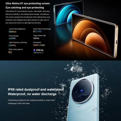 vivo X100, Face ID / Fingerprint Identification, 6.78 inch Android 14 OriginOS 4 Dimensity 9300 Octa Core 3.25GHz, OTG, NFC, Network: 5G, 12GB+256GB, 16GB+256GB, 16GB+512GB, 16GB+1TB