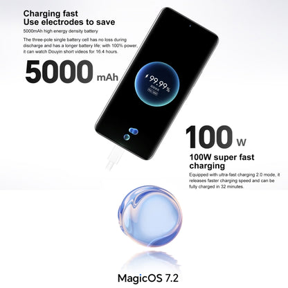 Honor 100, Screen Fingerprint Identification, 6.7 inch MagicOS 7.2 Snapdragon 7 Gen 3 Octa Core up to 2.63GHz, Network: 5G, NFC, OTG, Support Google Play, 12GB+256GB, 16GB+256GB, 16GB+512GB