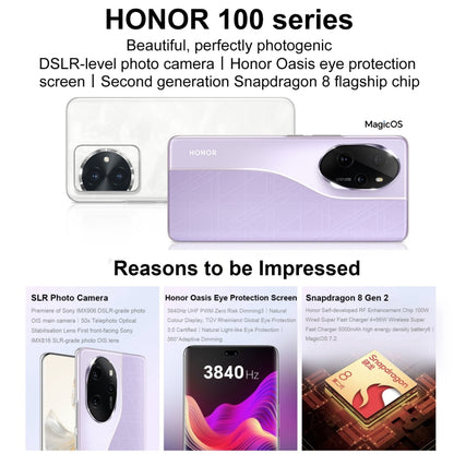 Honor 100 Pro, Screen Fingerprint Identification, 6.78 inch MagicOS 7.2 Snapdragon 8 Gen 2 Octa Core up to 3.19GHz, Network: 5G, NFC, OTG, Support Google Play, 12GB+256GB, 16GB+256GB, 16GB+512GB, 16GB+1TB