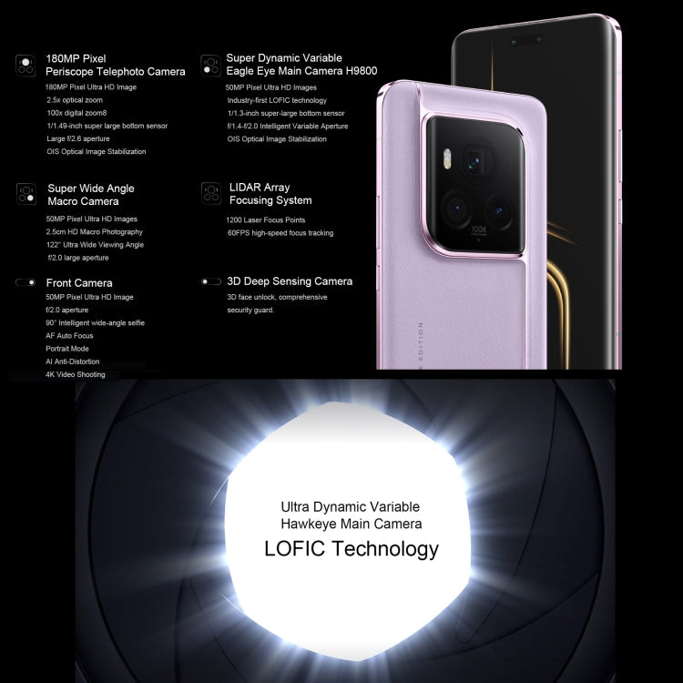 Honor Magic6 Ultimate,  6.8 inch Magic OS 8.0 Snapdragon 8 Gen 3 Octa Core up to 3.3GHz, Network: 5G, OTG, NFC, Support Google Play, 16GB+512GB, 16GB+1TB