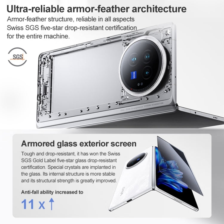vivo X Fold3, Face ID / Fingerprint Identification, 8.03 inch + 6.53 inch Android 14 OriginOS 4 Snapdragon 8 Gen 2 Octa Core 3.25GHz, OTG, NFC, Network: 5G, 12GB+256GB, 16GB+256GB, 16GB+512GB, 16GB+1TB