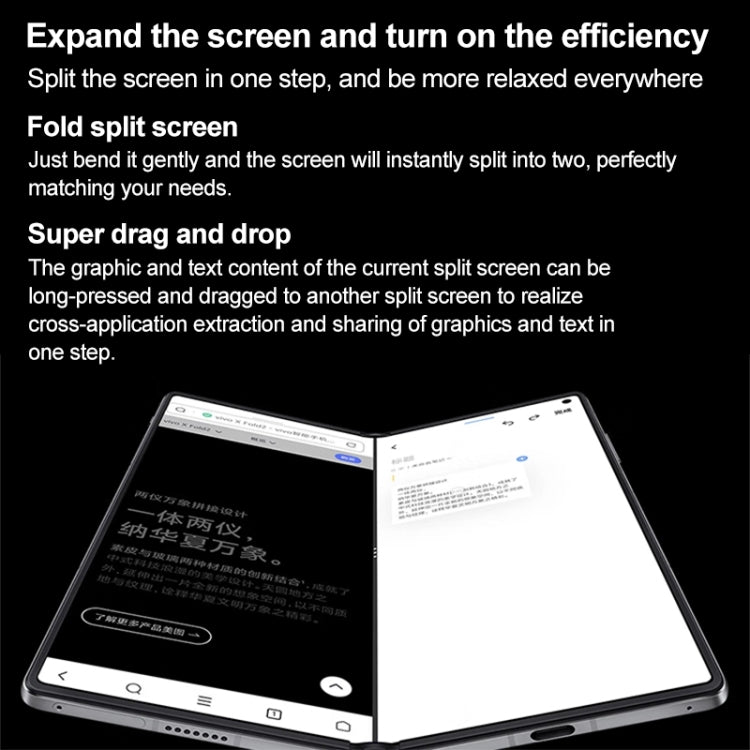 vivo X Fold3, Face ID / Fingerprint Identification, 8.03 inch + 6.53 inch Android 14 OriginOS 4 Snapdragon 8 Gen 2 Octa Core 3.25GHz, OTG, NFC, Network: 5G, 12GB+256GB, 16GB+256GB, 16GB+512GB, 16GB+1TB