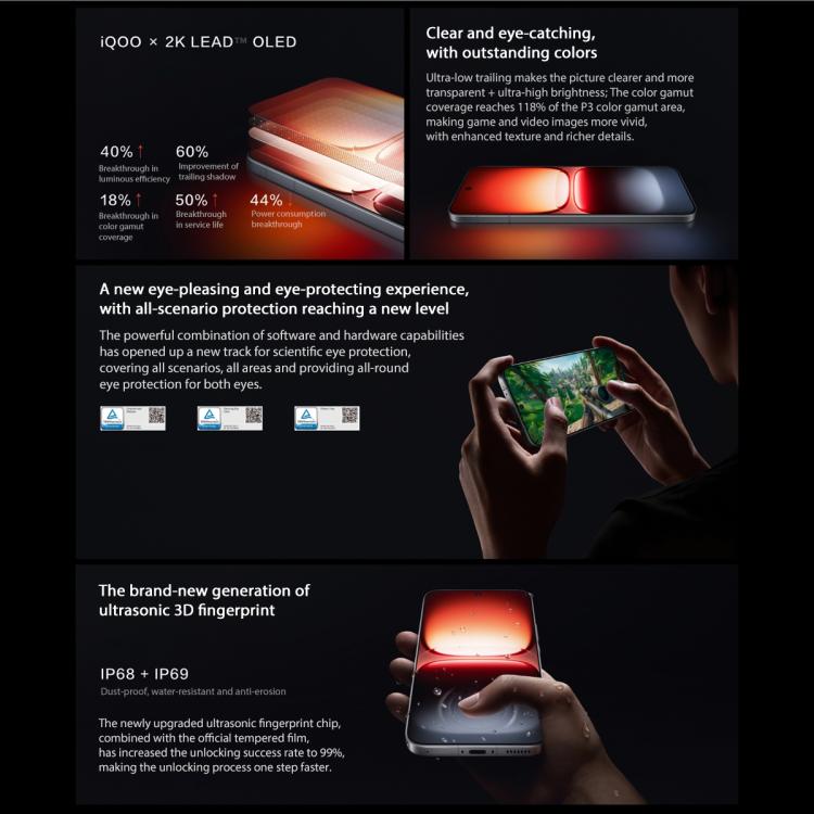 vivo iQOO 15, 12GB+256GB, 6.85 inch Android 16 OriginOS 6 Snapdragon 8 Elite Gen 5 Octa Core, OTG, NFC, Network: 5G, Support Google Play, 12GB+256GB