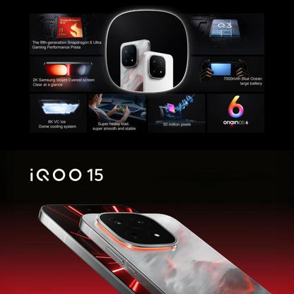 vivo iQOO 15, 16GB+256GB, 6.85 inch Android 16 OriginOS 6 Snapdragon 8 Elite Gen 5 Octa Core, OTG, NFC, Network: 5G, Support Google Play, 16GB+256GB