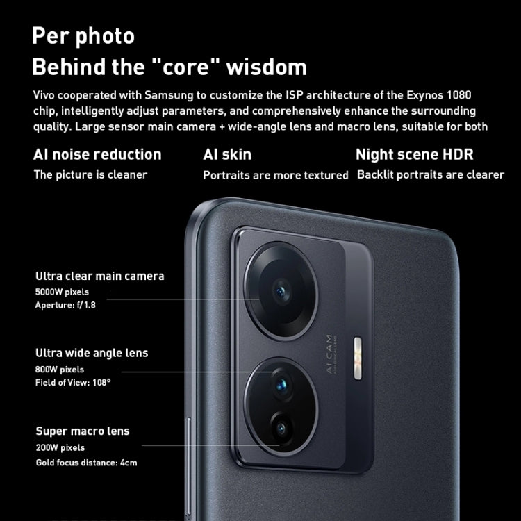 Triple Back Cameras, Srceen Fingerprint Identification, 4700mAh Battery, 6.44 inch Android 11.0 OriginOS Ocean Exynos 1080 Octa Core up to 2.8GHz, OTG, NFC, Network: 5G, 8GB+128GB
