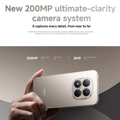 Xiaomi Redmi Note 15 Pro 5G Global, 8GB+256GB, In-screen Fingerprint, 6.83 inch Xiaomi HyperOS 2 MediaTek Dimensity 7400-Ultra Octa Core, Network: 5G, NFC, 8GB+256GB
