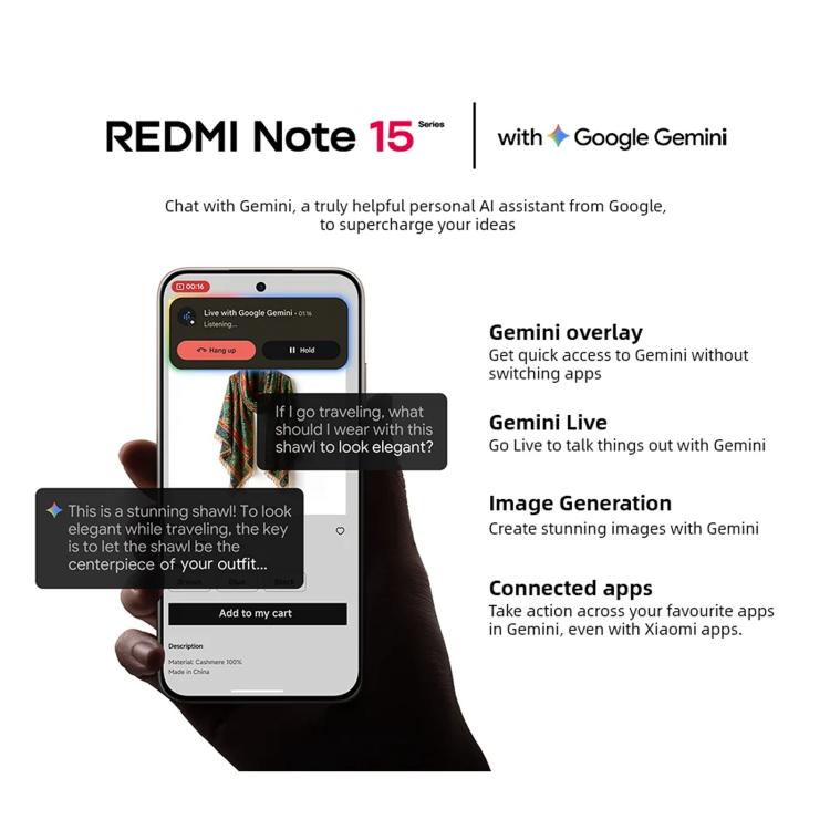Xiaomi Redmi Note 15 Pro 5G Global, 12GB+512GB, In-screen Fingerprint, 6.83 inch Xiaomi HyperOS 2 MediaTek Dimensity 7400-Ultra Octa Core, Network: 5G, NFC, 12GB+512GB