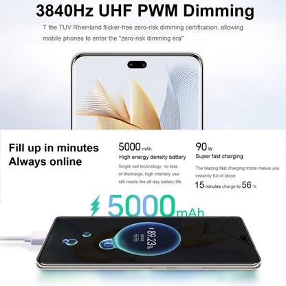 Triple Back Cameras + Dual Front Cameras, Screen Fingerprint Identification, 6.78 inch Magic UI 7.1 Android 13 Qualcomm Snapdragon 8+ Gen 1 Octa Core up to 3.0GHz, Network: 5G, OTG, NFC, Not Support Google Play, Honor 90 Pro 5G 16GB+256GB