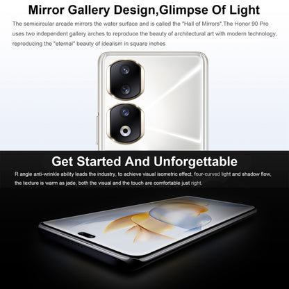Triple Back Cameras + Dual Front Cameras, Screen Fingerprint Identification, 6.78 inch Magic UI 7.1 Android 13 Qualcomm Snapdragon 8+ Gen 1 Octa Core up to 3.0GHz, Network: 5G, OTG, NFC, Not Support Google Play, Honor 90 Pro 5G 16GB+256GB