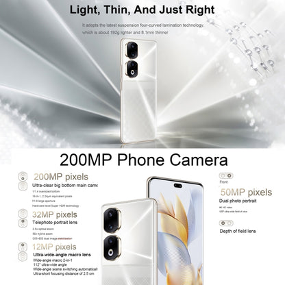 Triple Back Cameras + Dual Front Cameras, Screen Fingerprint Identification, 6.78 inch Magic UI 7.1 Android 13 Qualcomm Snapdragon 8+ Gen 1 Octa Core up to 3.0GHz, Network: 5G, OTG, NFC, Not Support Google Play, Honor 90 Pro 5G 16GB+256GB