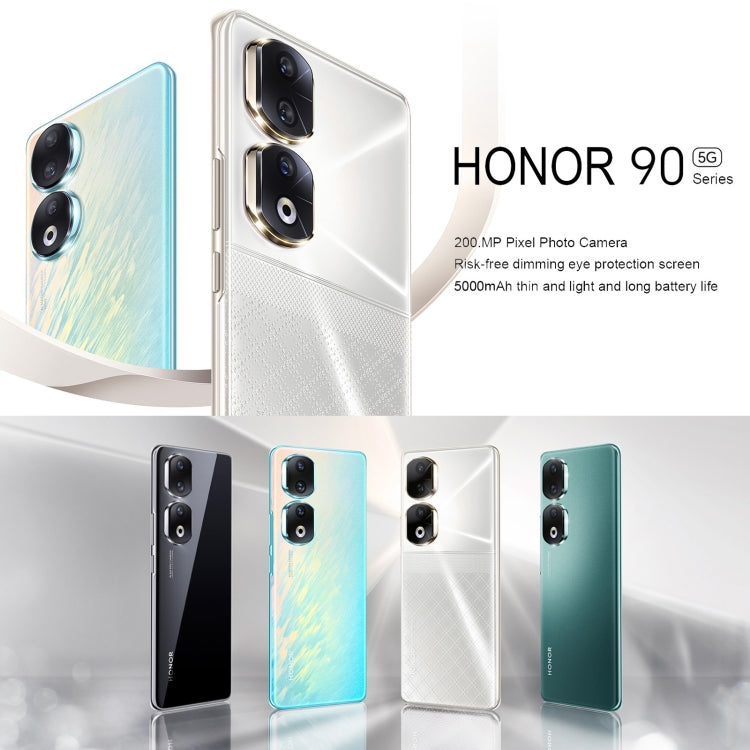 Triple Back Cameras + Dual Front Cameras, Screen Fingerprint Identification, 6.78 inch Magic UI 7.1 Android 13 Qualcomm Snapdragon 8+ Gen 1 Octa Core up to 3.0GHz, Network: 5G, OTG, NFC, Not Support Google Play, Honor 90 Pro 5G 16GB+512GB