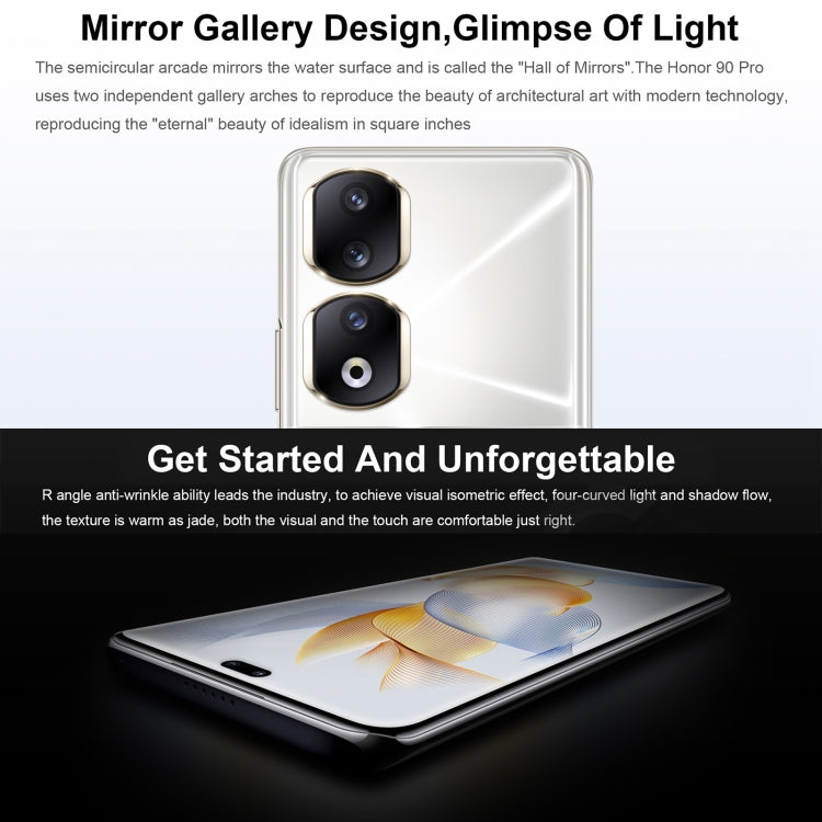 Triple Back Cameras + Dual Front Cameras, Screen Fingerprint Identification, 6.78 inch Magic UI 7.1 Android 13 Qualcomm Snapdragon 8+ Gen 1 Octa Core up to 3.0GHz, Network: 5G, OTG, NFC, Not Support Google Play, Honor 90 Pro 5G 16GB+512GB