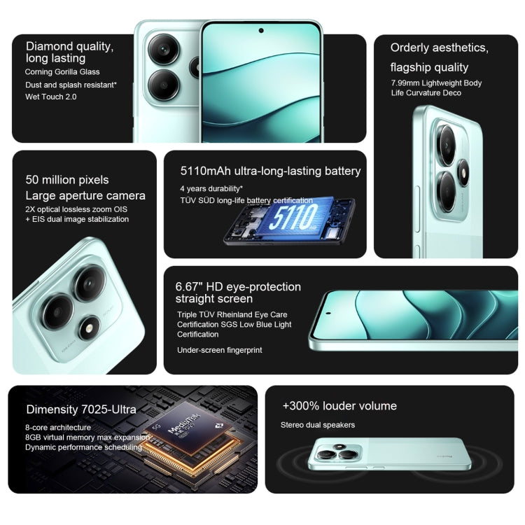 Xiaomi Redmi Note 14 5G, 8GB+128GB, 6.67 inch Xiaomi HyperOS Mediatek Dimensity 7025-Ultra Octa Core, Network: 5G, 8GB+128GB