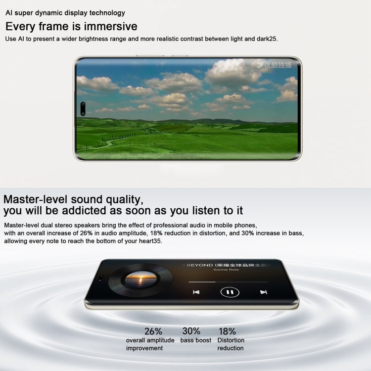 Honor 300 Pro, 12GB+512GB, Screen Fingerprint, 6.78 inch MagicOS 9.0 / Android 15 Snapdragon 8 Gen 3 Octa Core, Network: 5G, NFC, OTG, Not Support Google Play, Honor 300 Pro, 16GB+512GB