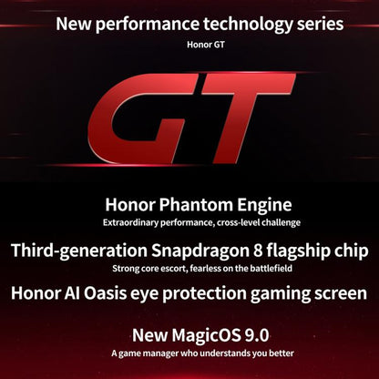 Honor GT, 16GB+256GB, In-screen Fingerprint, 6.7 inch MagicOS 9.0 Android 15.0 Snapdragon 8 Gen 3 Octa Core, Network: 5G, OTG, NFC, 16GB+256GB,