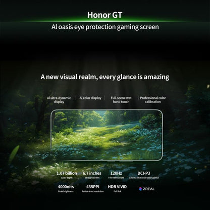 Honor GT, 16GB+512GB, In-screen Fingerprint, 6.7 inch MagicOS 9.0 Android 15.0 Snapdragon 8 Gen 3 Octa Core, Network: 5G, OTG, NFC, 16GB+512GB
