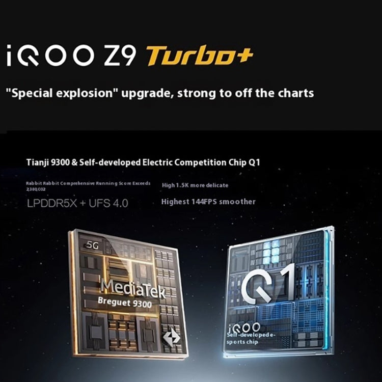vivo iQOO Z9 Turbo+, 12GB+512GB, 6.78 inch Android 14.0 OriginOS 4 Dimensity 9300+ Octa Core 3.4GHz, OTG, NFC, Network: 5G, Support Google Play, 12GB+512GB