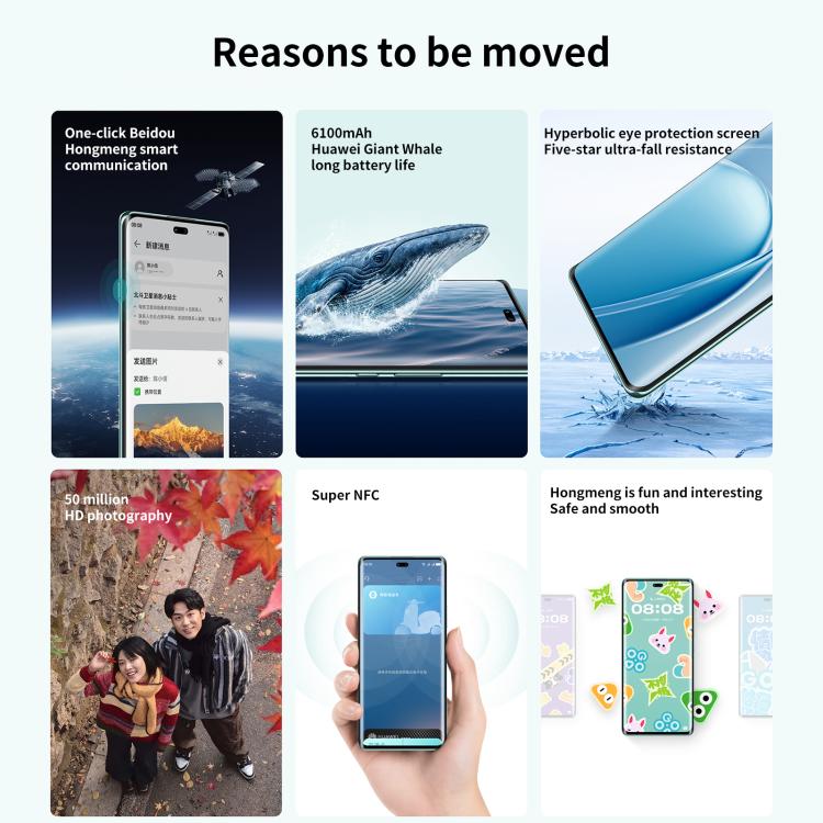 HUAWEI Enjoy 70X, 8GB+512GB, Screen Fingerprint, 6.78 inch HarmonyOS 4.2 Kirin 8000A Hexa Core, Network: 4G, OTG, NFC, Not Support Google Play, 8GB+512GB(White), 8GB+512GB(Black), 8GB+512GB(Green), 8GB+512GB(Cyan)