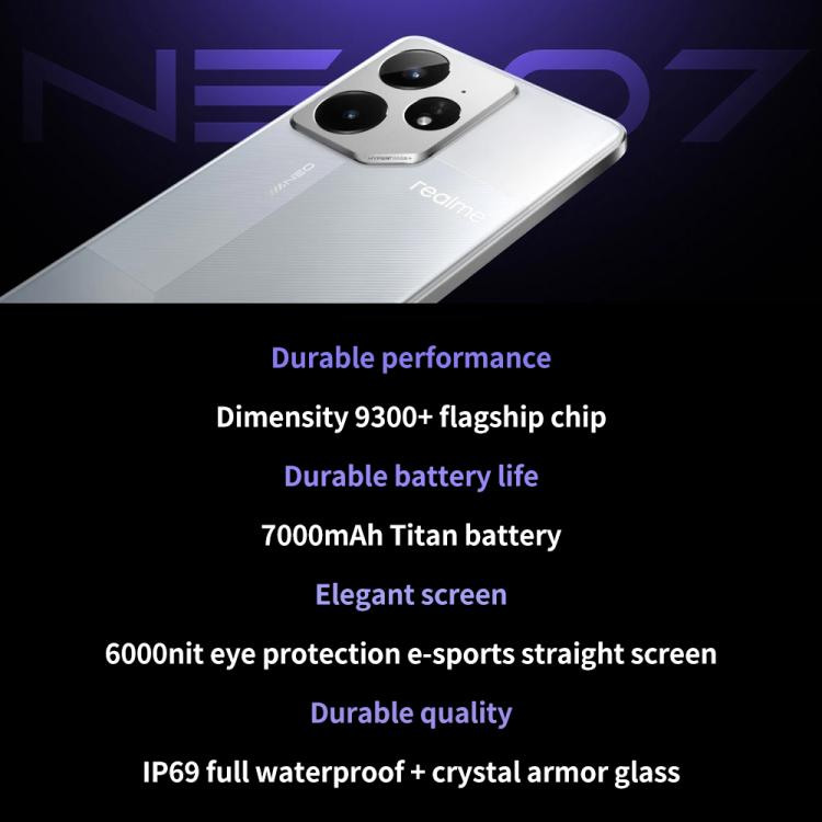 Realme Neo7, 16GB+512GB, 6.78 inch Android 15 / Realme UI 6.0 MediaTek Dimensity 9300+ Octa Core, NFC, Network: 5G, Support Google Play, Realme Neo7, 16GB+512GB