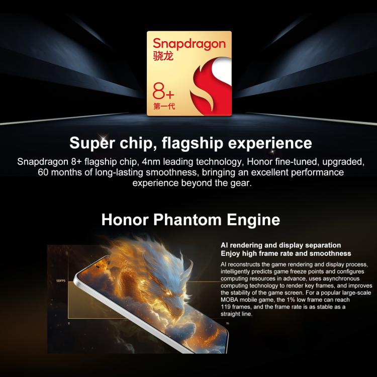Honor X60 GT, 16GB+512GB, In-screen Fingerprint, 6.7 inch MagicOS 9.0 Android 15.0 Snapdragon 8+ Gen 1 Octa Core, Network: 5G, OTG, NFC, 16GB+512GB