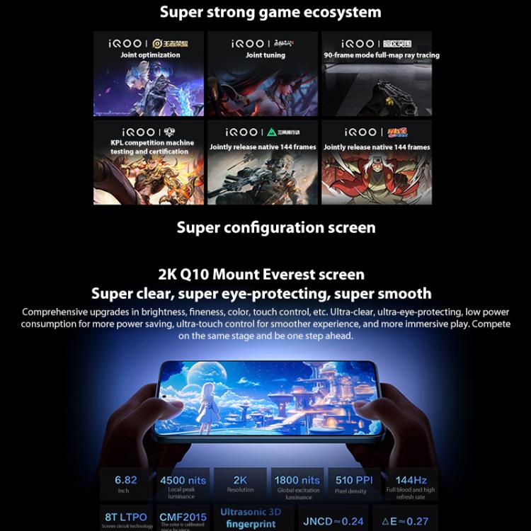 vivo iQOO Neo10 Pro+, 12GB+256GB, Screen Fingerprint, 6.82 inch Android 15 OriginOS 5 Snapdragon 8 Elite Octa Core, OTG, NFC, Network: 5G, Support Google Play, 16GB+256GB