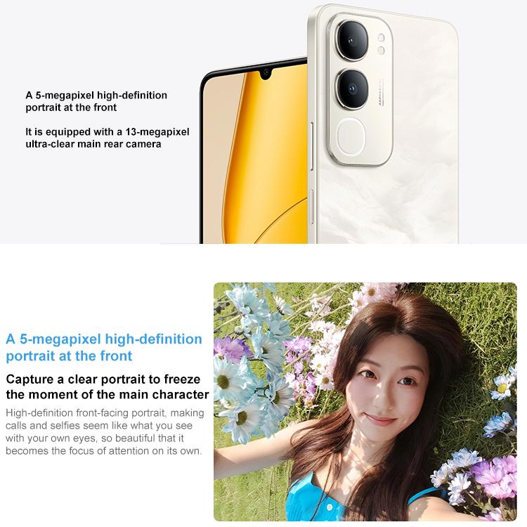 vivo Y50 5G, 6GB+128GB, Face ID / Side Fingerprint, 6.74 inch Android 15 OriginOS 5 Dimensity 6300 Octa Core, OTG, Network: 5G, 6GB+128GB