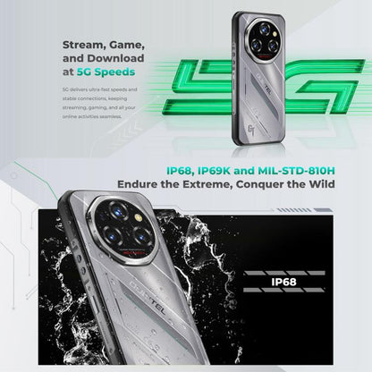 Oukitel WP62 Rugged Phone, 8GB+256GB, 108MP Camera, Fingerprint Identification, 6.6 inch Android 15 MediaTek Dimensity 7025 Octa Core, NFC, OTG, Network: 5G, 8GB+256GB