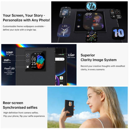 Unihertz Titan 2 QWERTY Physical Keyboard Phone, 12GB+512GB, Fingerprint, 4.5 inch + 2 inch Android 15 Dimensity 7300 5G Octa-Core, Network: 5G, NFC, OTG