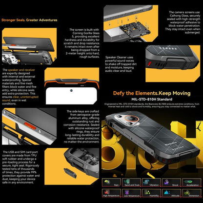 Blackview BL7000 Rugged Phone, 8GB+512GB, 6.78 inch Android 15 MediaTek Dimensity 6300 Octa Core, Network: 5G, NFC, OTG, 8GB+512GB