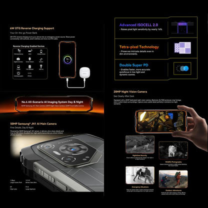 Blackview BL7000 Rugged Phone, 8GB+512GB, 6.78 inch Android 15 MediaTek Dimensity 6300 Octa Core, Network: 5G, NFC, OTG, 8GB+512GB