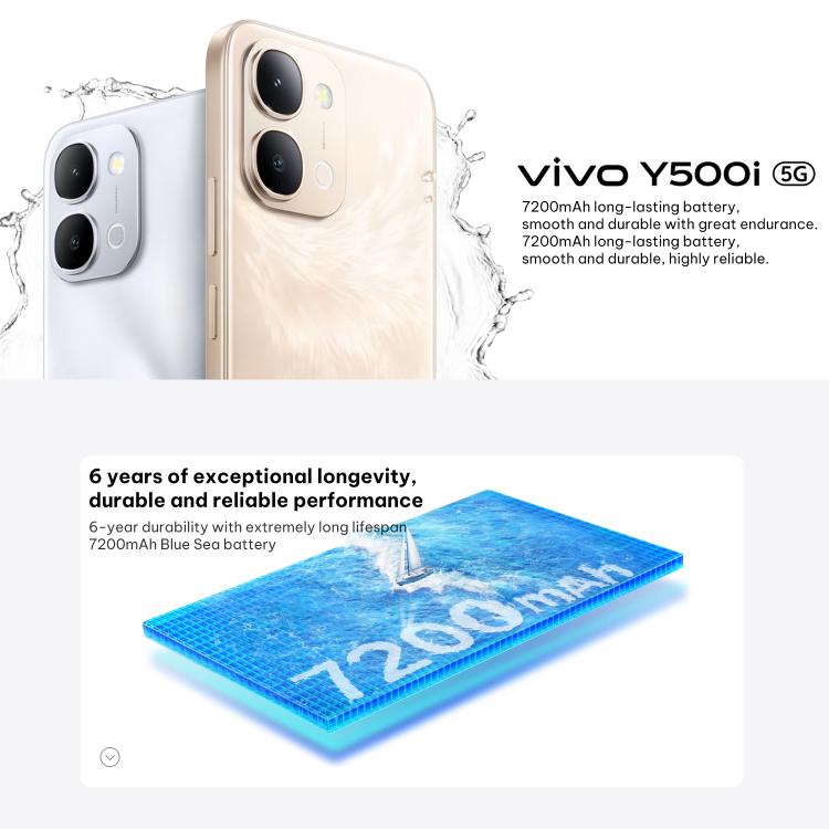 vivo Y500i, 8GB+256GB, Side Fingerprint, 6.75 inch Android 16 OriginOS 6 Snapdragon 4 Gen Octa Core, OTG, NFC, Network: 5G, 8GB+256GB
