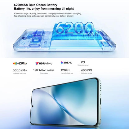 vivo X200s, 16GB+512GB, Face ID / 3D Ultrasonic Fingerprint, 6.67 inch OriginOS 5 / Android 15 Dimensity 9400+ Octa Core, OTG, NFC, Network: 5G, Support Google Play, 16GB+512GB