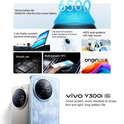 vivo Y300i, 12GB+256GB, Face ID / Side Fingerprint, 6.68 inch Android 15 OriginOS 5 Snapdragon 4 Gen 2 Octa Core, OTG, NFC, Network: 5G, 12GB+256GB