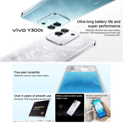 vivo Y300t, 8GB+256GB, Face ID / Side Fingerprint,  6.72 inch Android 15 OriginOS 5 Dimensity 7300 Octa Core, OTG, NFC, Network: 5G, 12GB+256GB