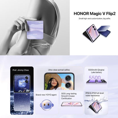 Honor Magic V Flip2, 12GB+256GB, 6.82 inch + 4.0 inch MagicOS 9.0.1  Android 15 Snapdragon 8 Gen 3 Octa Core, Network: 5G, NFC, OTG, 12GB+256GB