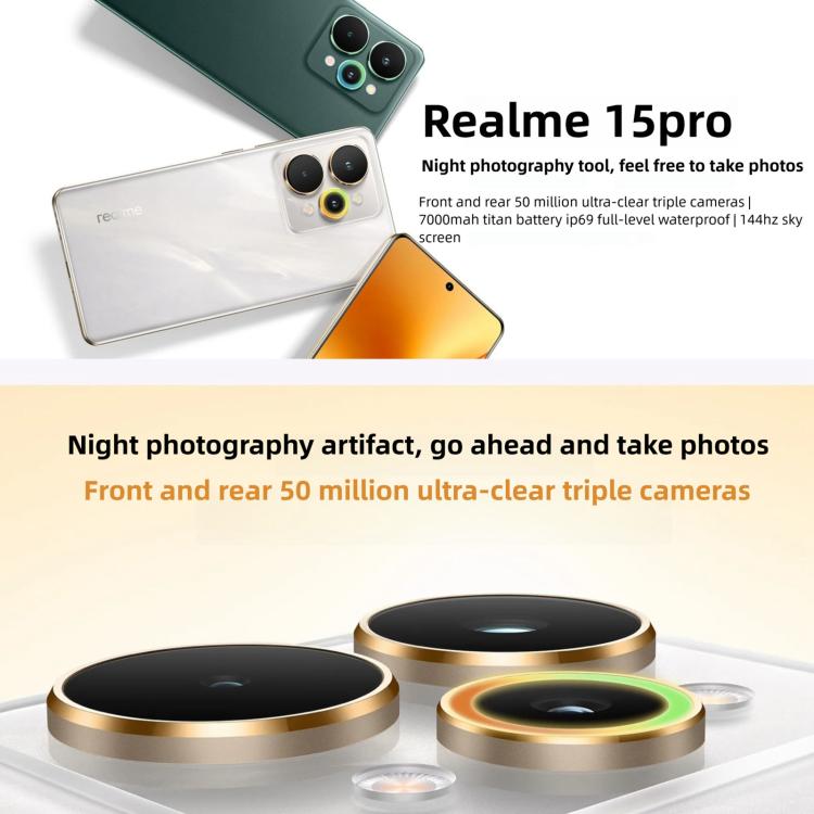 Realme 15 Pro, 12GB+256GB, 6.8 inch Realme UI 6.0 Android 15 Snapdragon 7 Gen Octa Core, NFC, Network: 5G, 12GB+256GB
