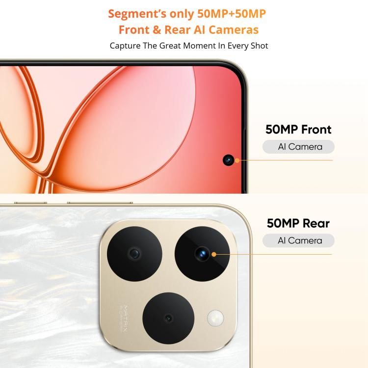 Realme 15T, 8GB+128GB, Screen Fingerprint Identification, 6.57 inch Realme UI 6.0 Android 15 MediaTek Dimensity 6400 Max Octa Core, NFC, Network: 5G, 8GB+128GB