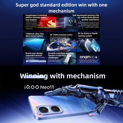 vivo iQOO Neo11, 16GB+256GB, Face ID / Screen Fingerprint Identification, 6.82 inch Android 16 OriginOS 6 Snapdragon 8 Elite Octa Core, OTG, NFC, Network: 5G, iQOO Neo11, 16GB+256GB