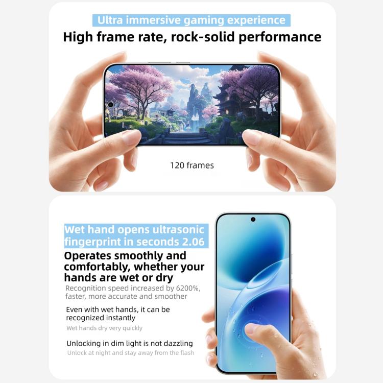 vivo S50, 16GB+512GB, 3D Fingerprint,  6.59 inch Android 16 OriginOS 6 Snapdragon 8s Gen 3 Octa Core, OTG, NFC, Network: 5G, Support Google Play, 16GB+512GB