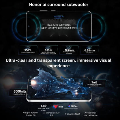 Honor WIN, 12GB+256GB, 3D Ultrasonic Fingerprint, 10000mAh Battery, 6.83 inch MagicOS 10.0 / Android 16 Snapdragon 8 Elite Gen 5 Octa Core, Network: 5G, NFC, OTG, 12GB+256GB