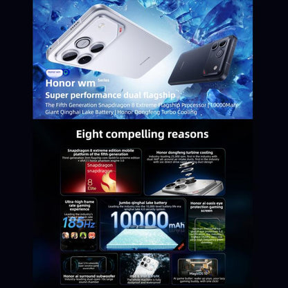 Honor WIN, 16GB+512GB, 3D Ultrasonic Fingerprint, 10000mAh Battery, 6.83 inch MagicOS 10.0 / Android 16 Snapdragon 8 Elite Gen 5 Octa Core, Network: 5G, NFC, OTG, 16GB+512GB