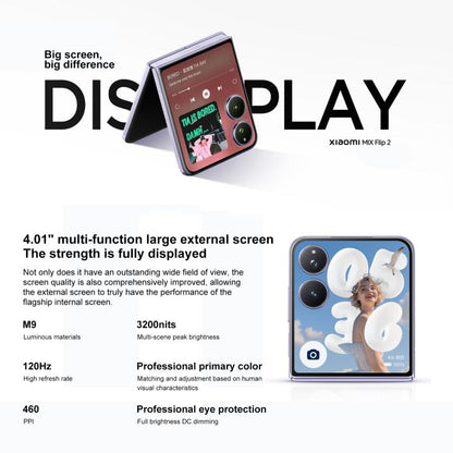 Xiaomi MIX Flip 2, 16GB+1TB, 6.86 inch + 4.01 inch Xiaomi HyperOS 2 Snapdragon 8 Elite Octa Core, NFC, Network: 5G, 16GB+1TB