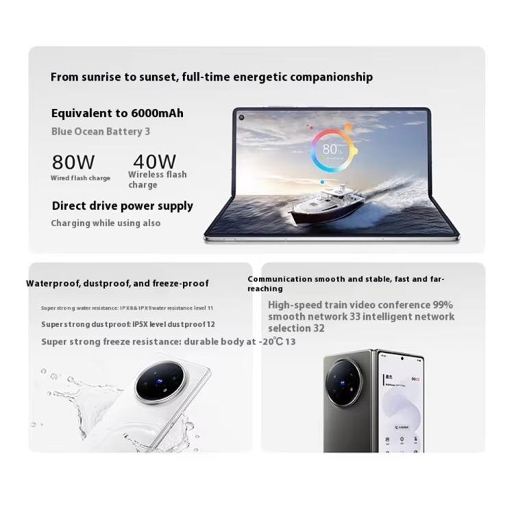 vivo X Fold5, 12GB+512GB, 8.03 inch + 6.53 inch Android 15 OriginOS 5 Snapdragon 8 Gen 3 Octa Core, OTG, NFC, Network: 5G, 12GB+512GB