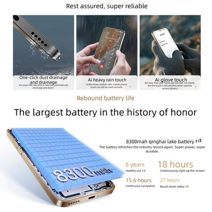 Honor X70, 12GB+256GB, Screen Fingerprint, 6.79 inch MagicOS 9.0 Snapdragon 6 Gen 4 Octa Core, Network: 5G, OTG, NFC, Support Google Play, 12GB+256GB