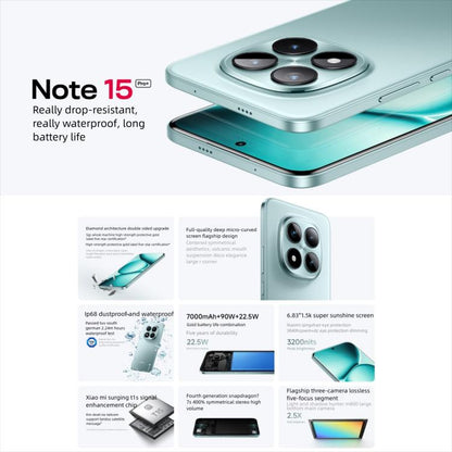 Xiaomi Redmi Note 15 Pro+ 5G, 16GB+512GB, 6.83 inch Xiaomi HyperOS 2 Snapdragon 7s Gen 4 Octa Core, Network: 5G, NFC, 16GB+512GB